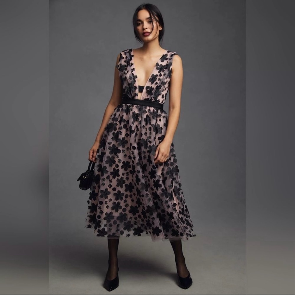 Anthropologie 3-D Floral Dress